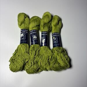 TAHKI Stacy Charles Yarn Lot 4 Hanks Skeins GREEN 3715
